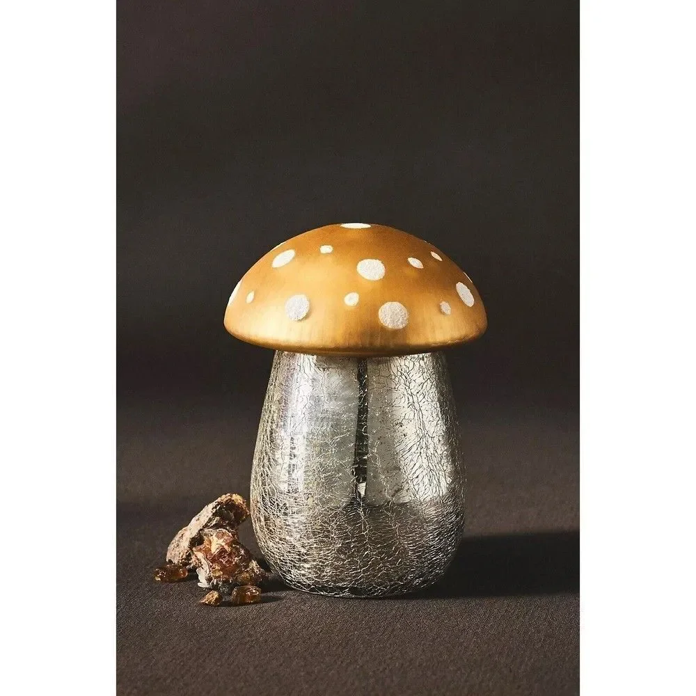 ANTHROPOLOGIE Amanita Toadstool Candle Yellow Mushroom